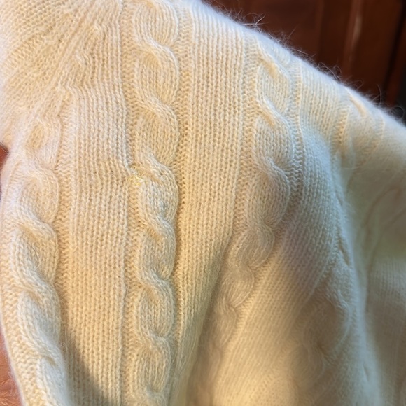 Vintage By Katherine Bishop Wool & Angora‎ Blend Cable Knit Short Sleeve Sweater - Picture 8 of 10